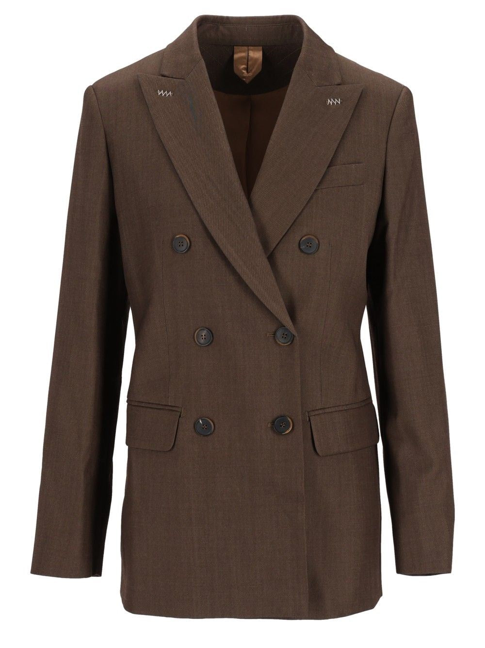 Max Mara Women Double-Breasted Wool Gabardine Blazer MAX MARA