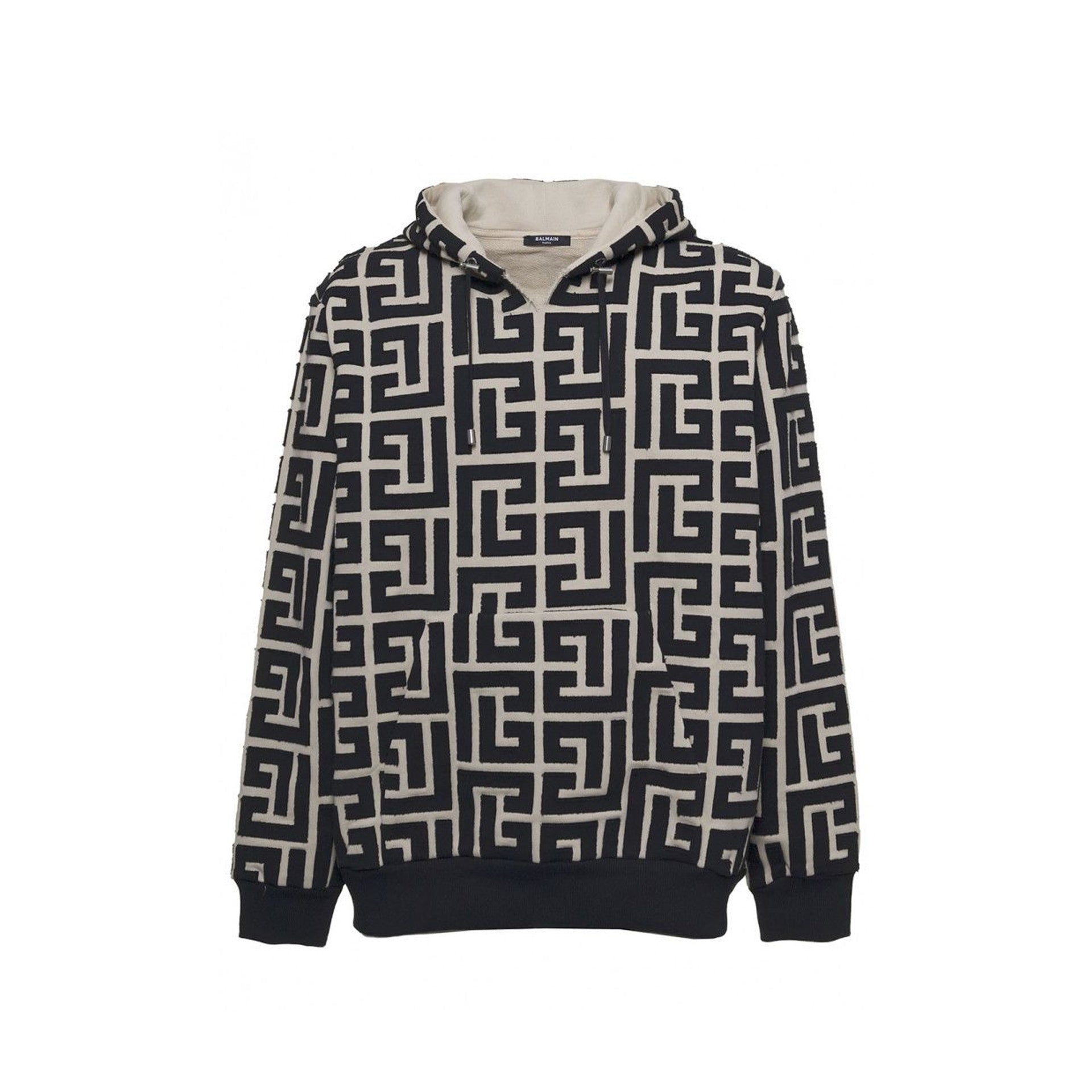 Balmain Monogrammed Hooded Sweatshirt Men BALMAIN