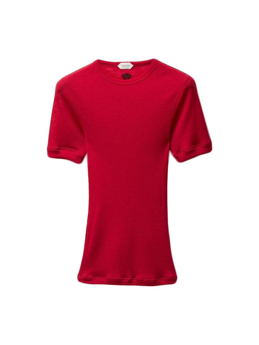 Versace Women T-Shirt Rib With Medusa Embroidery VERSACE