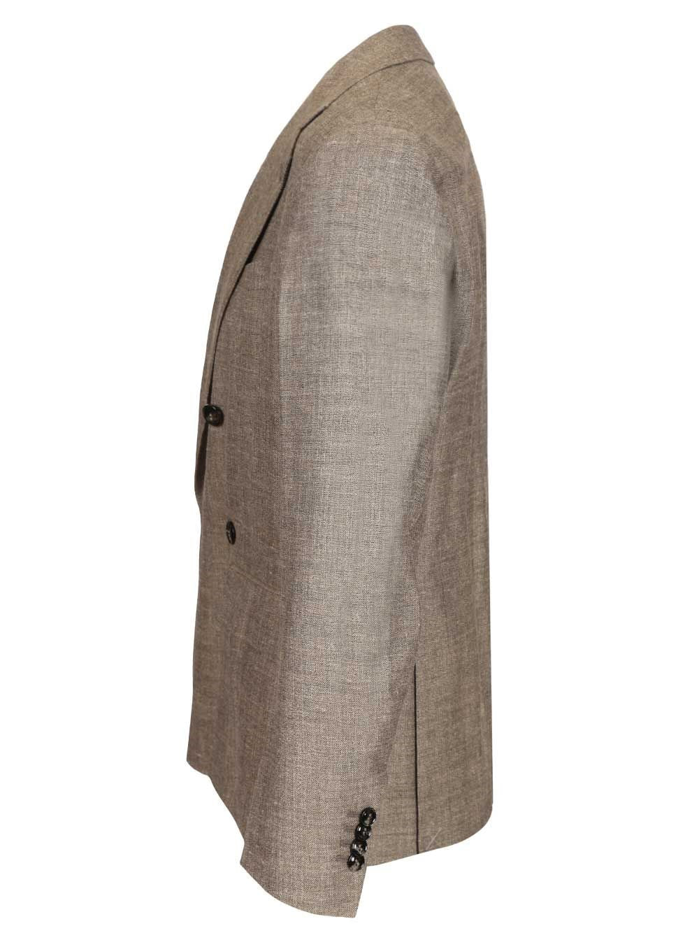 Giorgio Armani Men Double-Breasted Linen Blend Blazer GIORGIO ARMANI