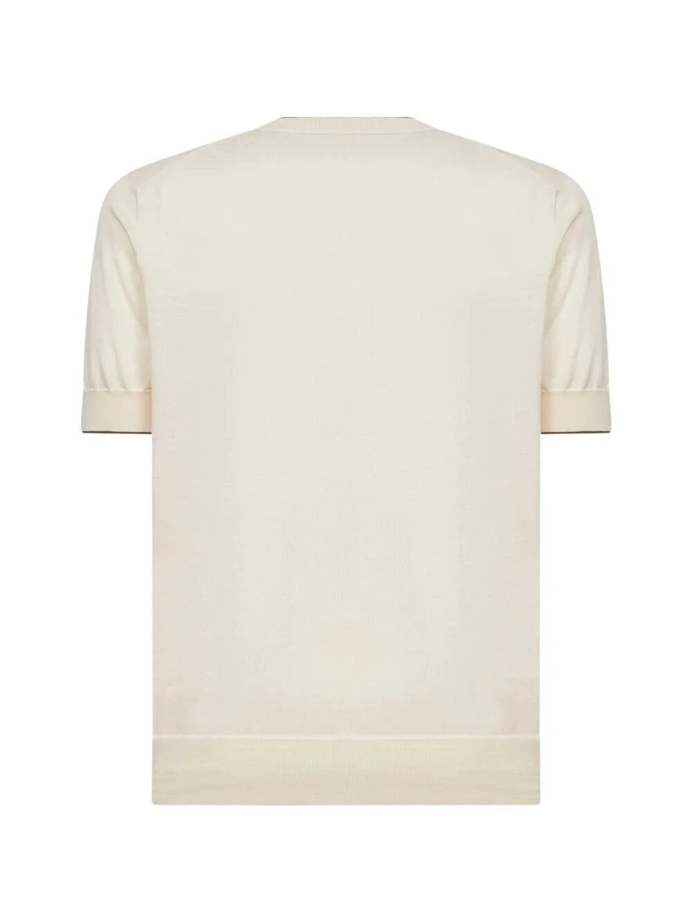 Brunello Cucinelli Men Cotton Lightweight Knit T-Shirt With Contrast Details BRUNELLO CUCINELLI