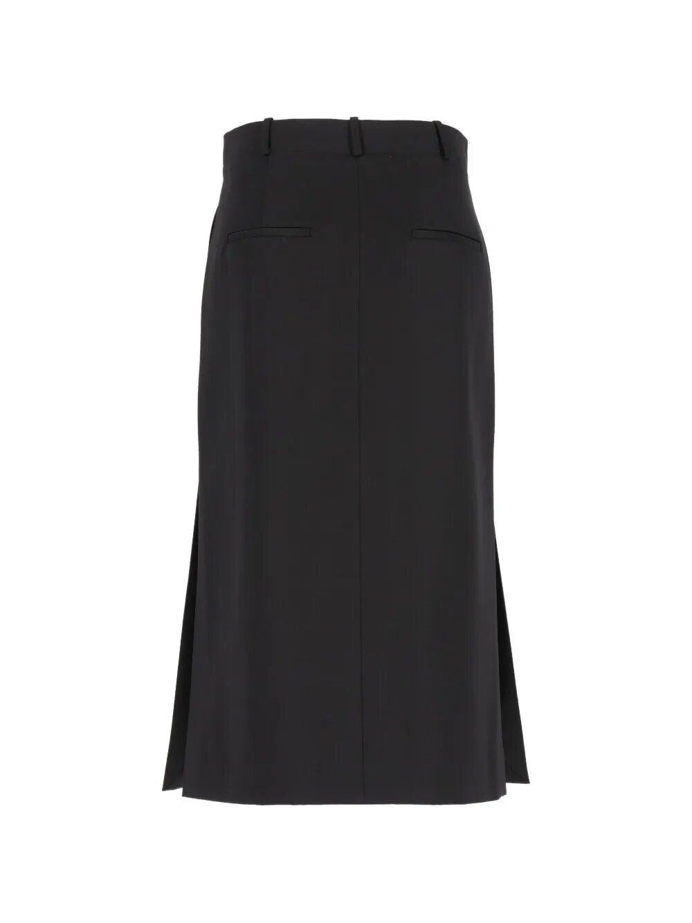 Fendi Women Black Grain De Poudre Skirt FENDI