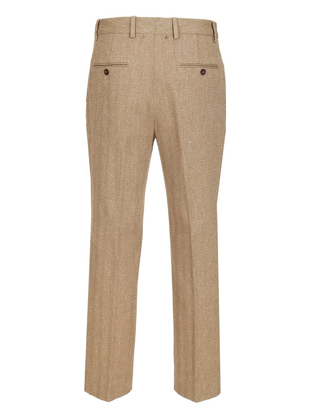 Golden Goose Men Tailored Trousers In Chevron Linen Blend GOLDEN GOOSE