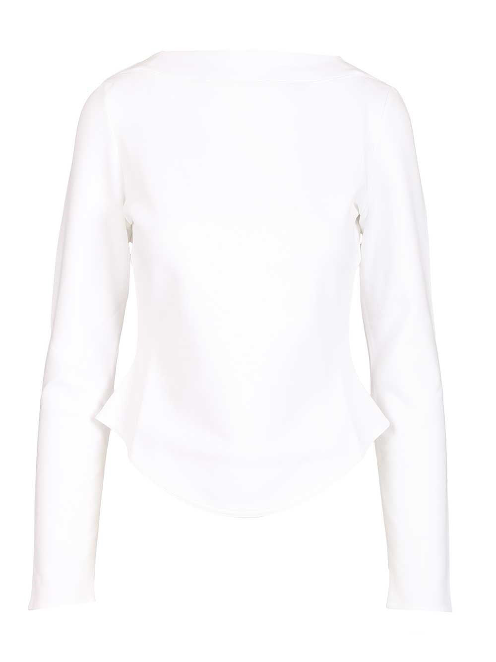 Alaïa Women Long-Sleeved Cotton Jersey T-Shirt ALAIA