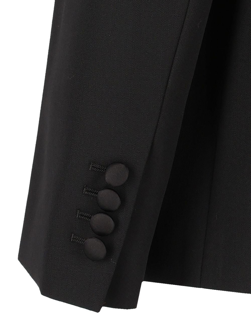 Fendi Women Blazer In Black Grain De Poudre.