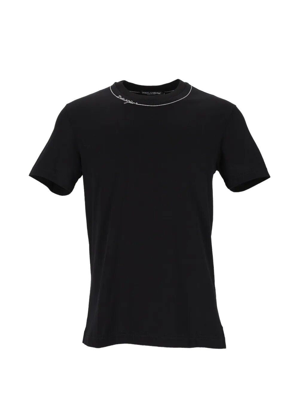 Dolce & Gabbana Men Cotton T-Shirt With Embroidery DOLCE & GABBANA