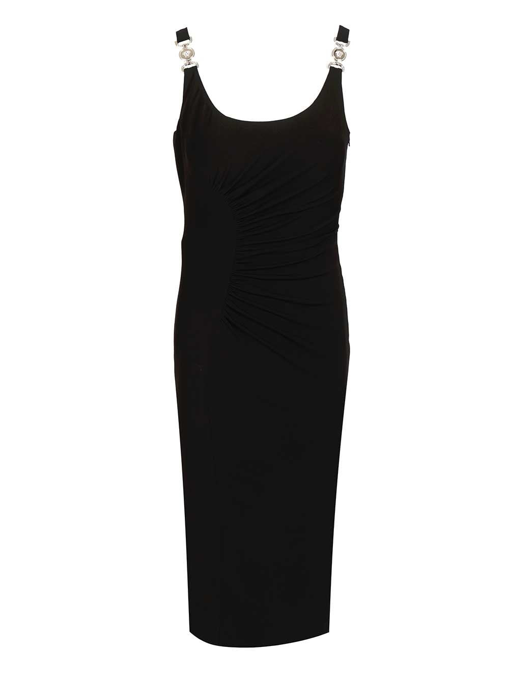 Versace Women Draped Sleeveless Midi Dress