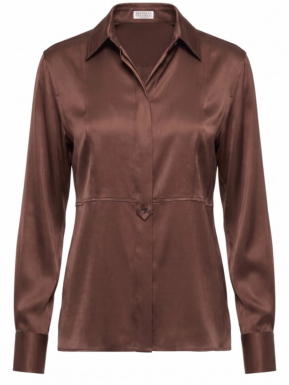 Brunello Cucinelli Women Satin Shirt With Monili BRUNELLO CUCINELLI