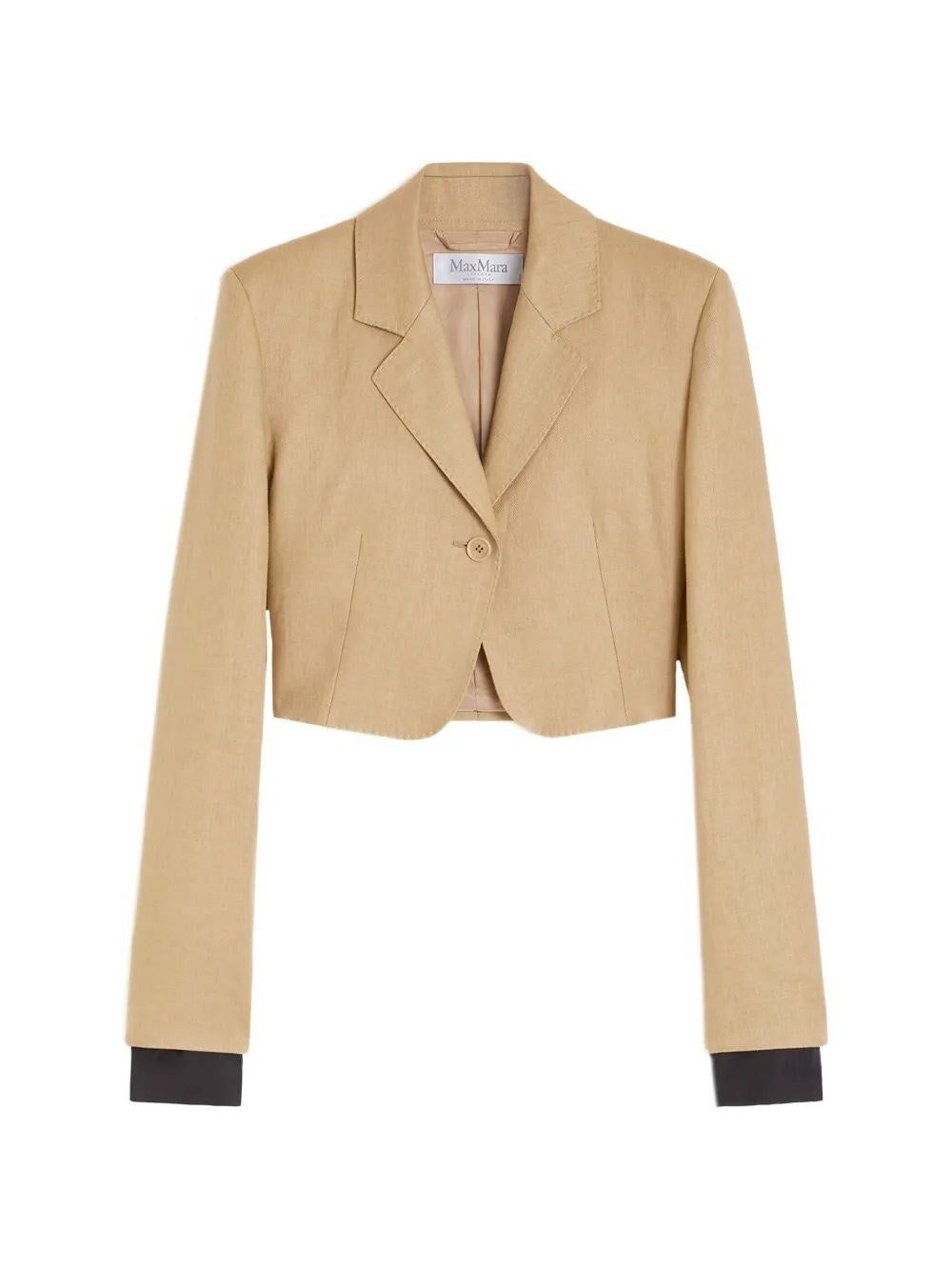 Max Mara Women Linen Diagonal Crop Jacket MAX MARA