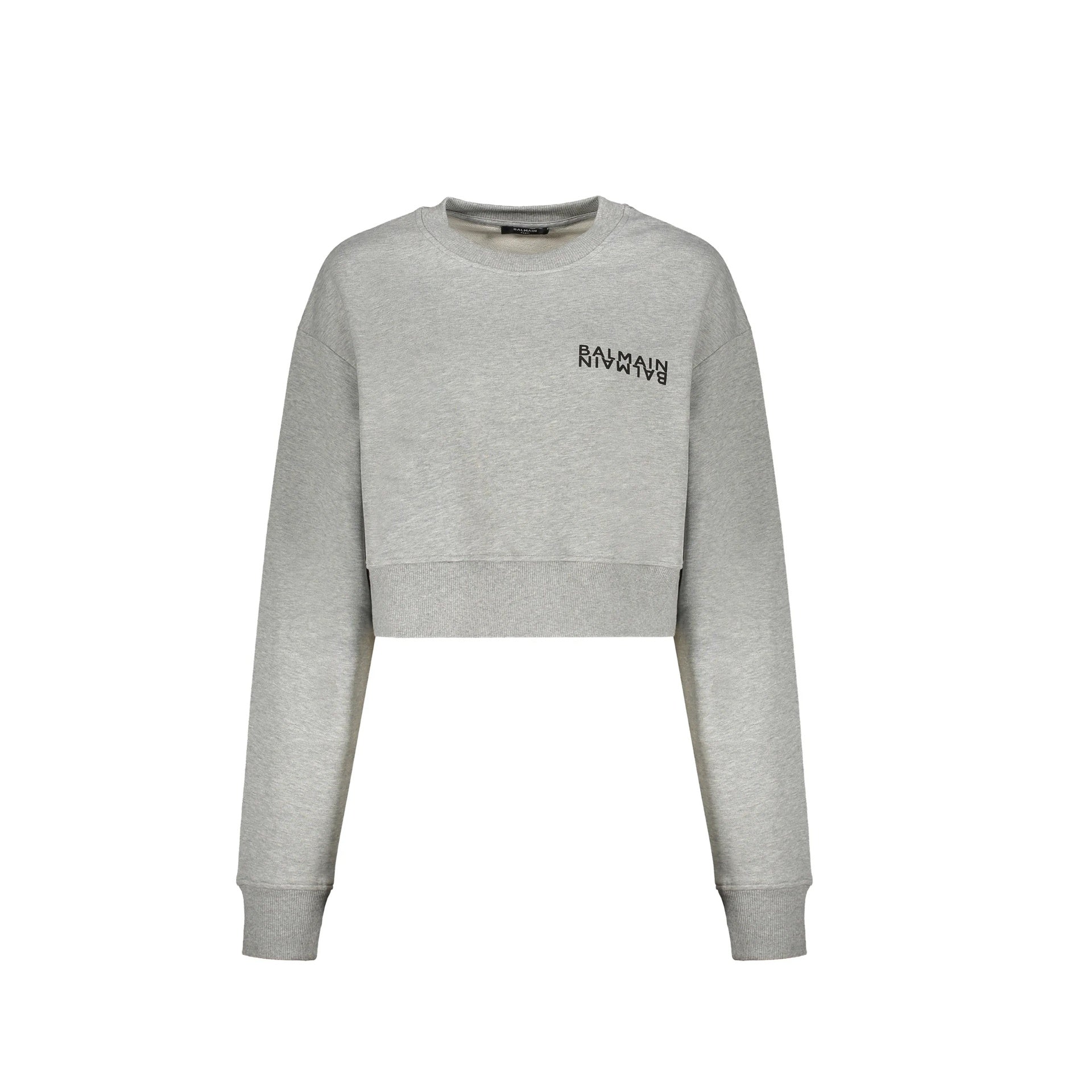 Balmain Cropped Logo Sweatshirt Women BALMAIN