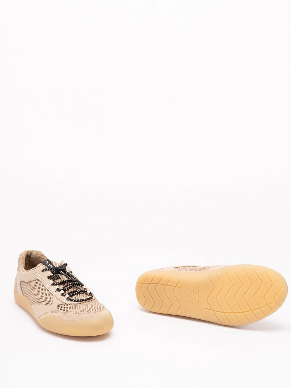 Prada Men Speedrock Leather And Mesh Sneakers