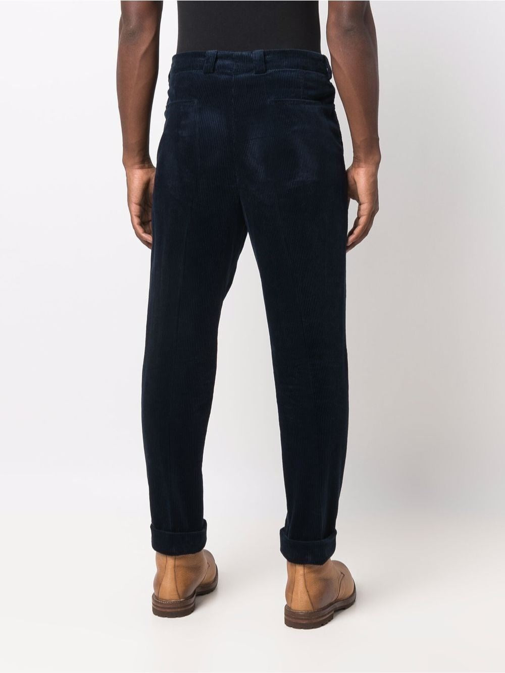Brunello Cucinelli Men Blue Corduroy Trousers BRUNELLO CUCINELLI