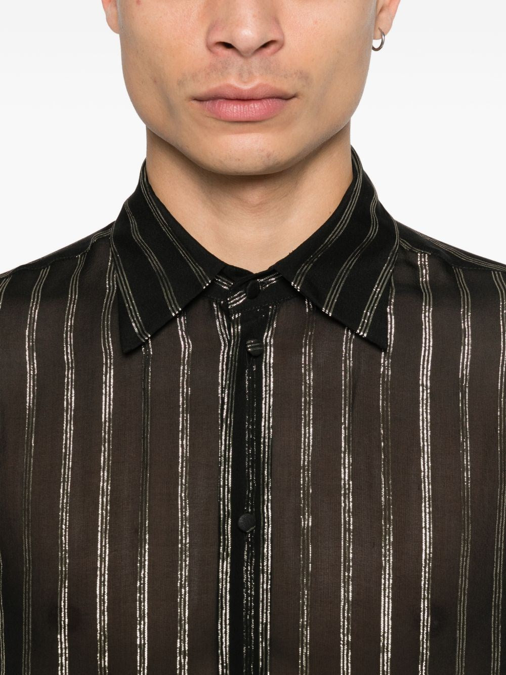 Valentino Garavani Men Valentino Silk And Lurex Chiffon Shirt VALENTINO GARAVANI