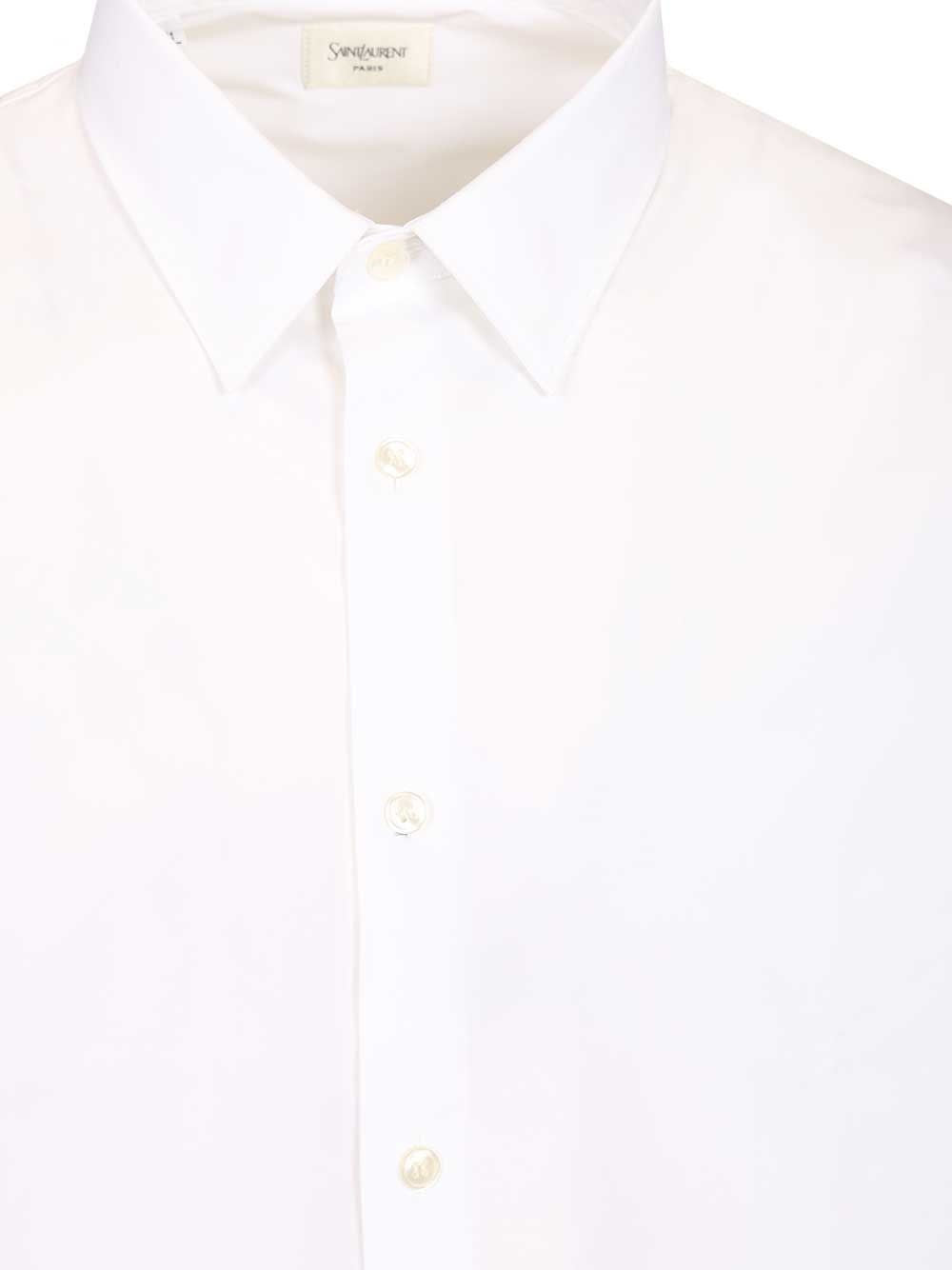 Saint Laurent Men Cassandre Shirt In Stretch Cotton Poplin SAINT LAURENT