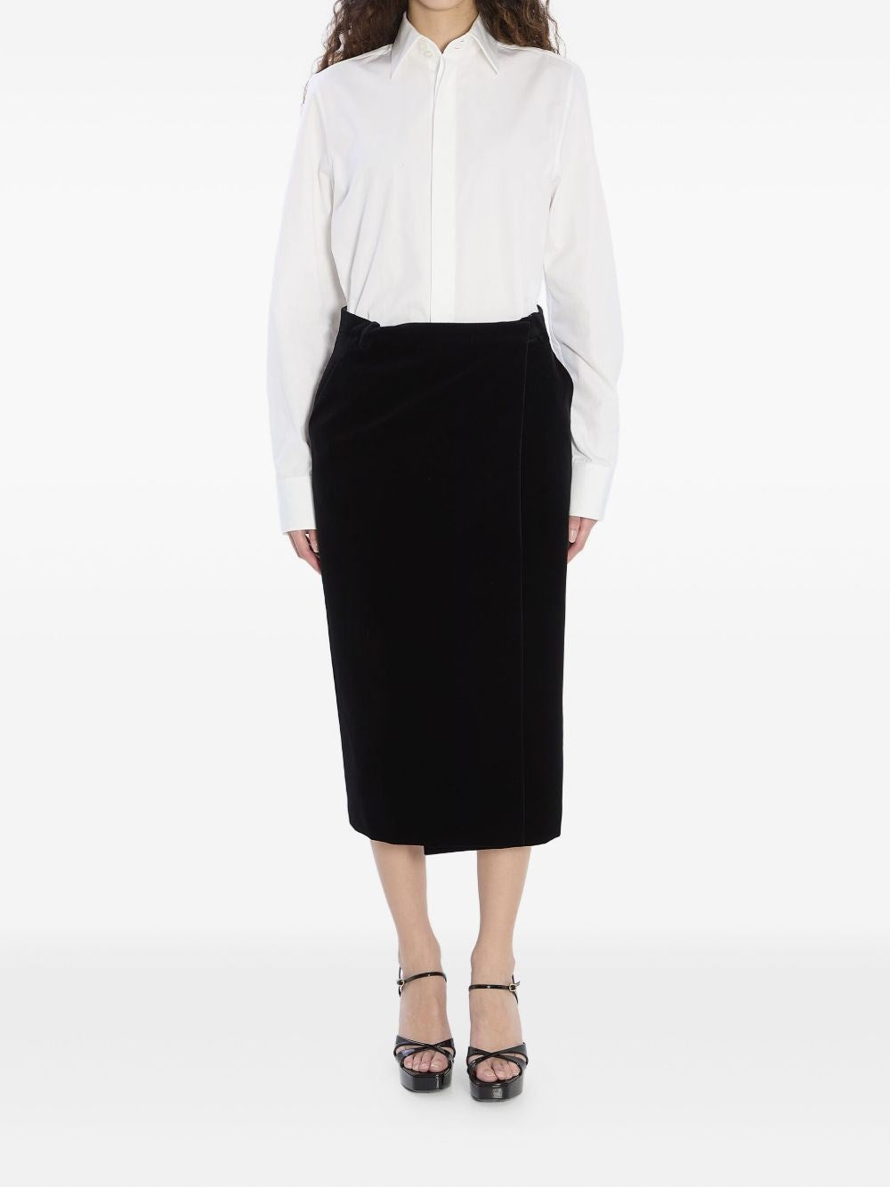Saint Laurent Women Wrap Midi Skirt SAINT LAURENT