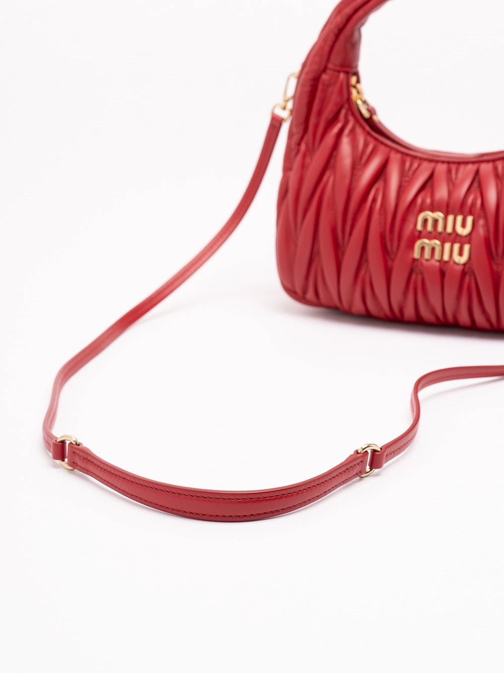 Miu Miu Women `Wander` Matelassé Leather Hobo Bag MIU MIU