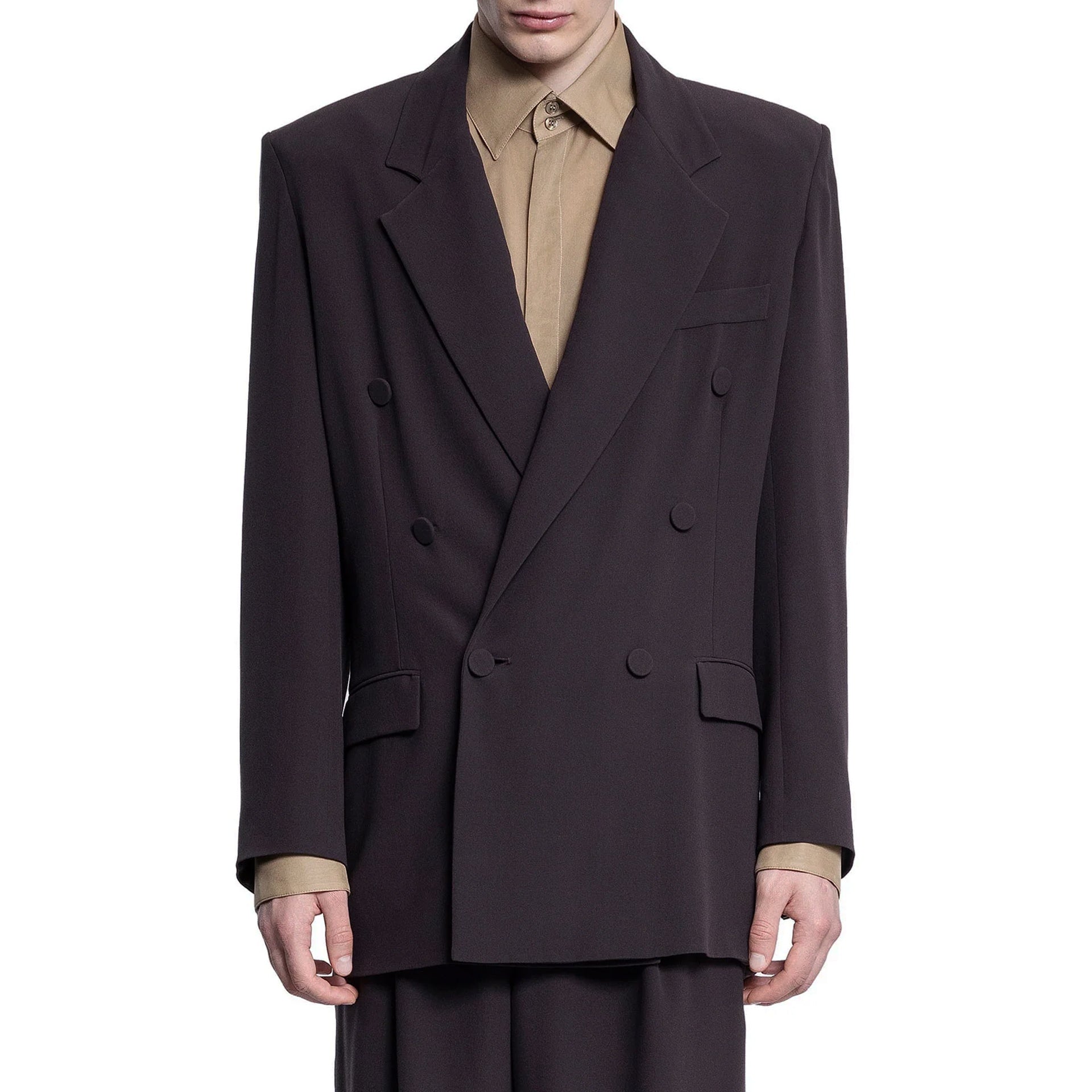 Saint Laurent Double-Breasted Silk-Crepe Blazer Men SAINT LAURENT