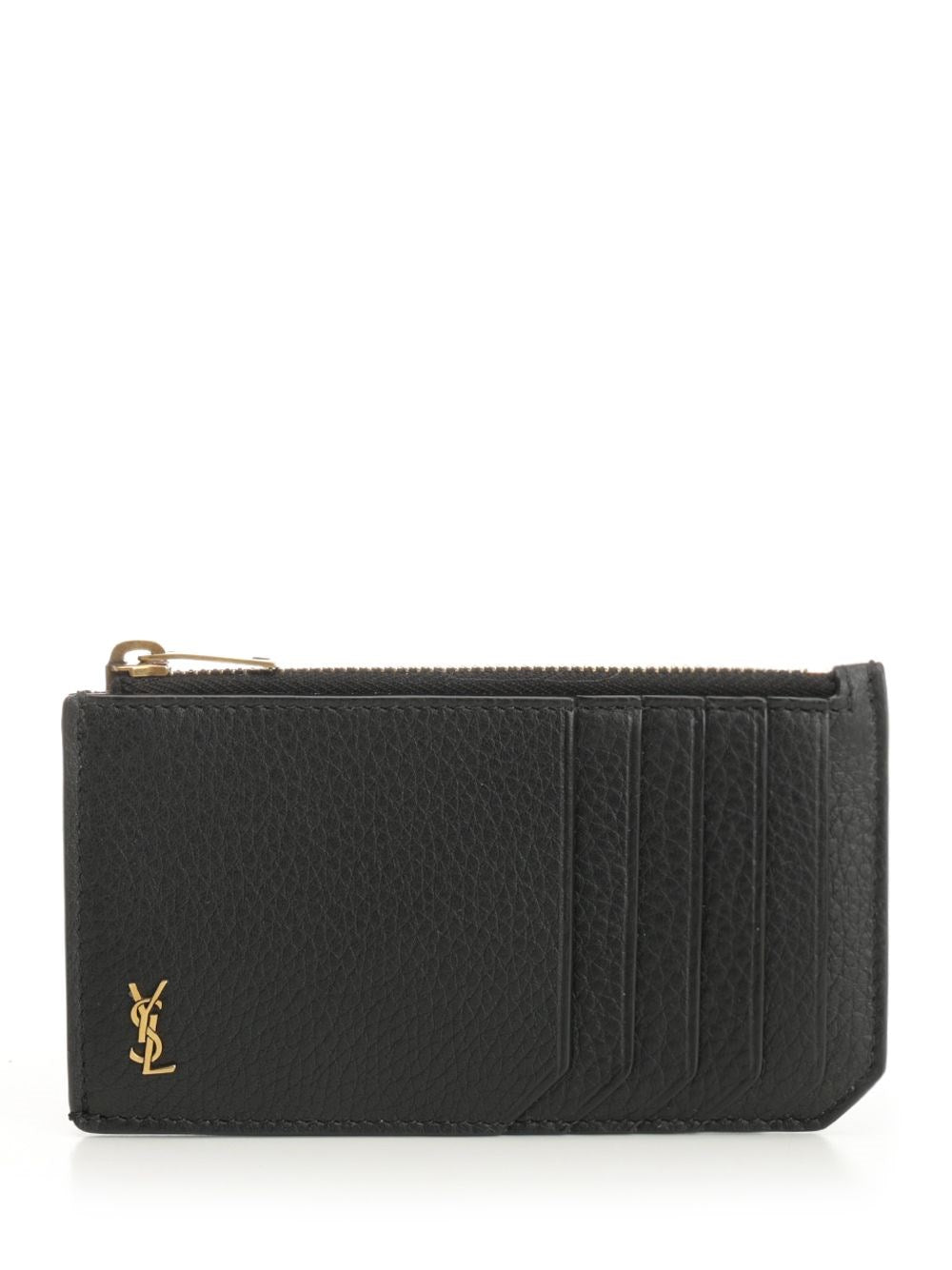 Saint Laurent Men "Tiny Cassandre Fragments" Zip-Around Card Holder SAINT LAURENT
