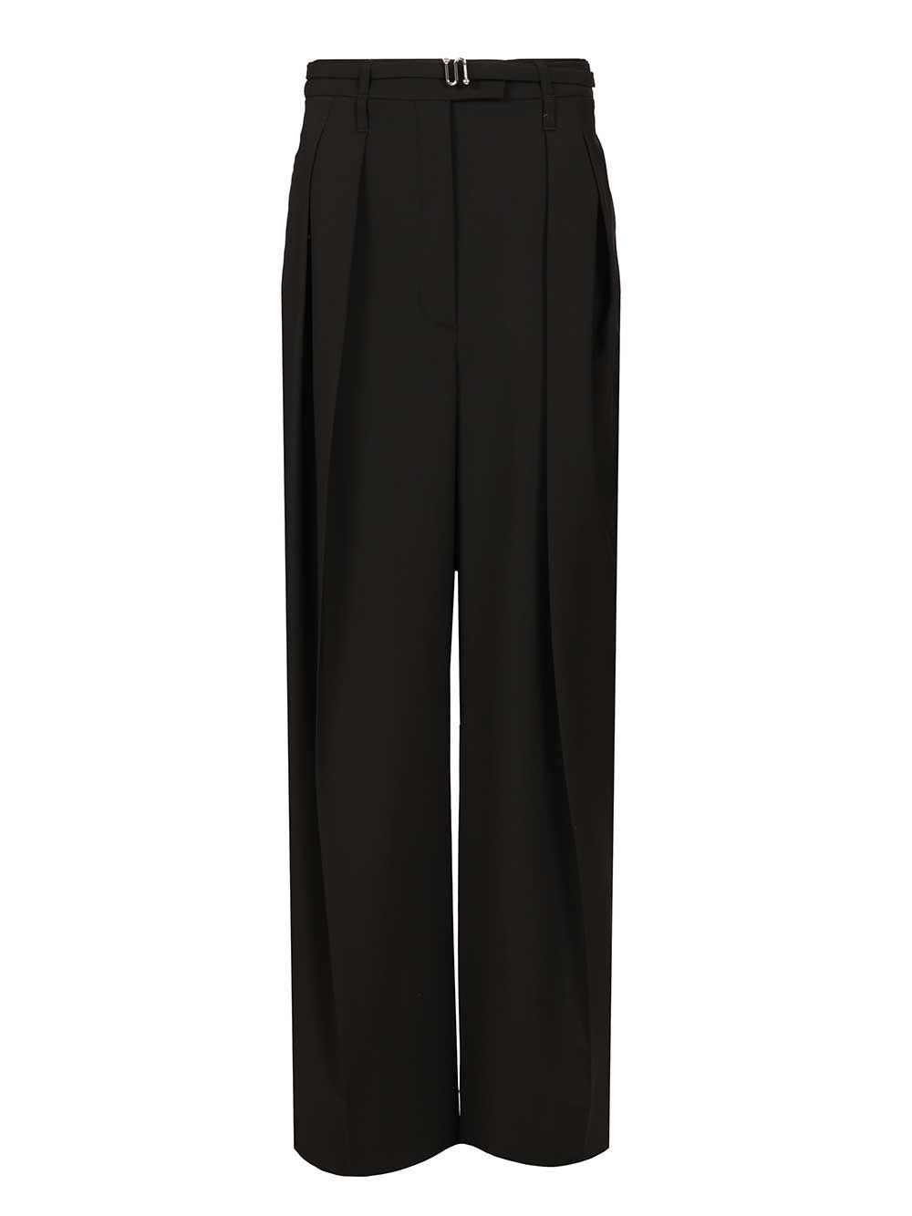 Sportmax Women Wide-Leg Trousers In Stretch Wool SPORTMAX