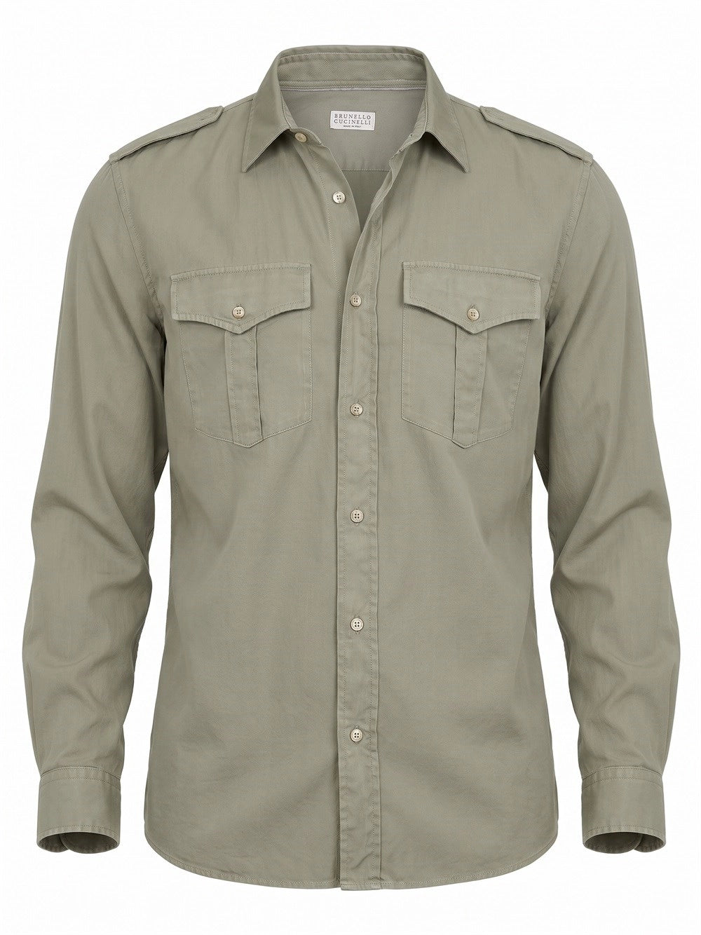Brunello Cucinelli Men Cotton Chevron Shirt BRUNELLO CUCINELLI