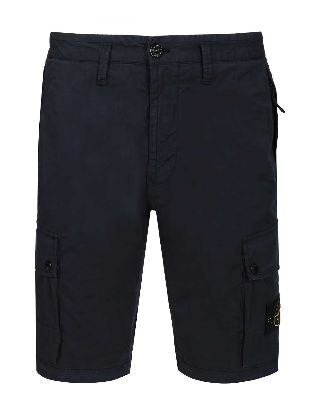 Stone Island Men Cargo Bermuda Shorts In Stretch Organic Cotton Twill STONE ISLAND