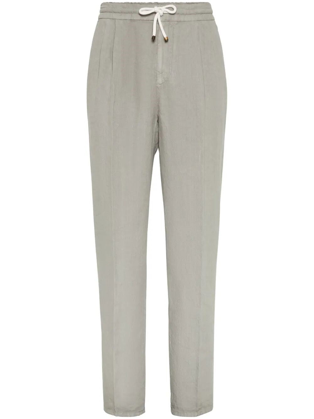 Brunello Cucinelli Men Garment-Dyed Pants With Drawstring And Double Pleats BRUNELLO CUCINELLI