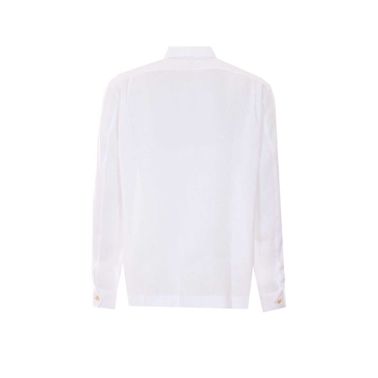 Brunello Cucinelli Men Easy Fit Linen Shirt With Crete BRUNELLO CUCINELLI