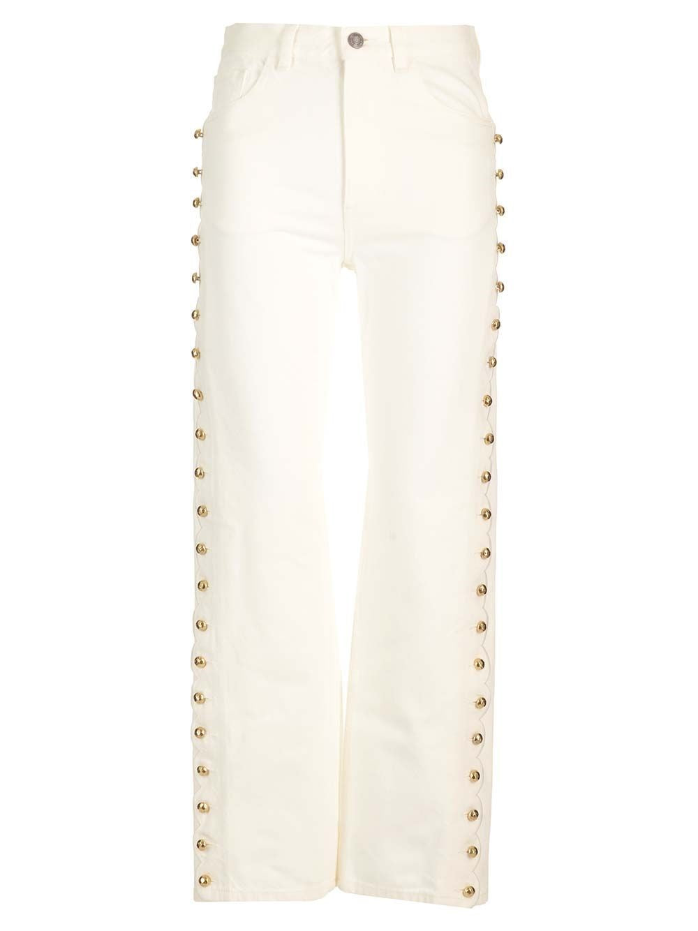 Chloe' Women Cropped Jeans With Embellished Profile CHLOE