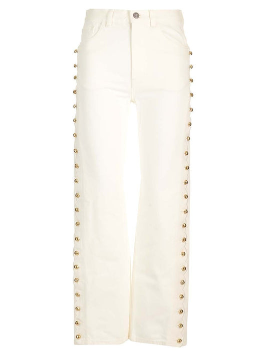 Chloe' Women Cropped Jeans With Embellished Profile CHLOE