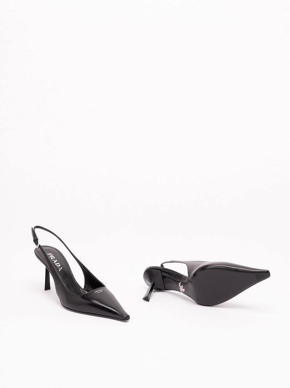 Prada Women Brushed Leather Slingback Pumps