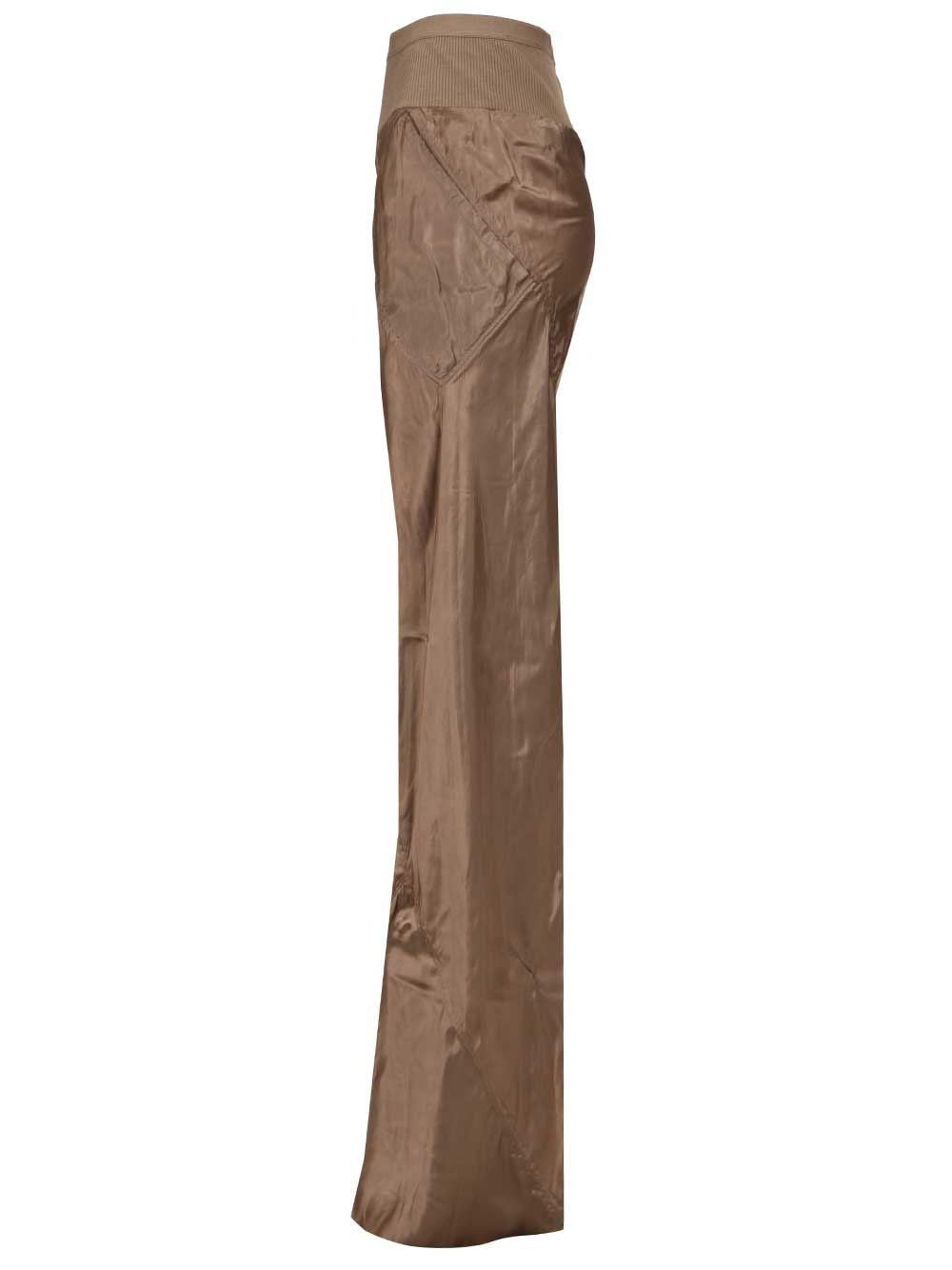 Rick Owens Women Bias Satin Flared Trousers RICK OWENS