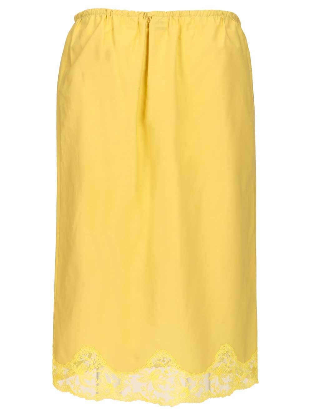 Saint Laurent Women Slip-Style Skirt With Lace In Cotton And Silk SAINT LAURENT