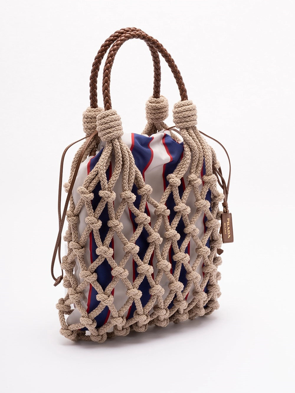 Prada Women ``Prada Noué` Cotton And Leather Handbag PRADA