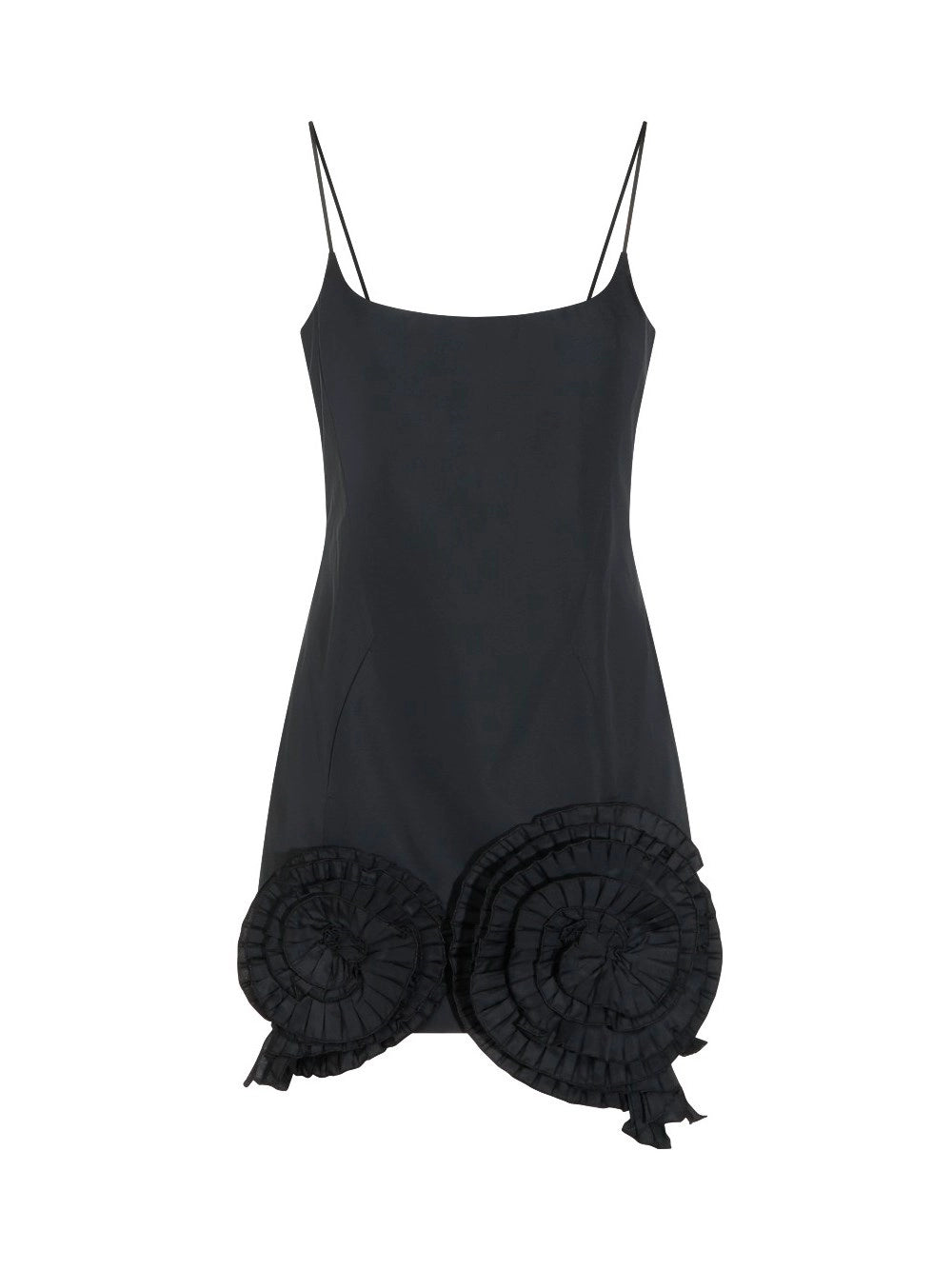 Blumarine Women Short Taffeta Dress With Pleated Roses BLUMARINE