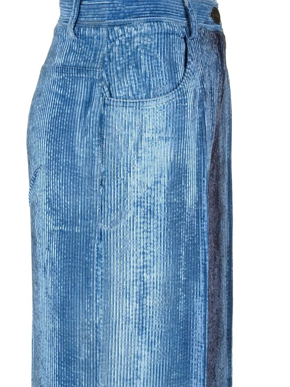 Forte_Forte Women Degradé Denim Velvet Wide Leg Pants Delavè FORTE FORTE
