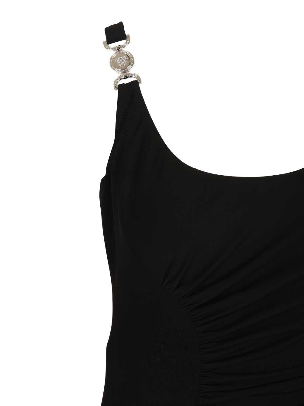 Versace Women Draped Sleeveless Midi Dress