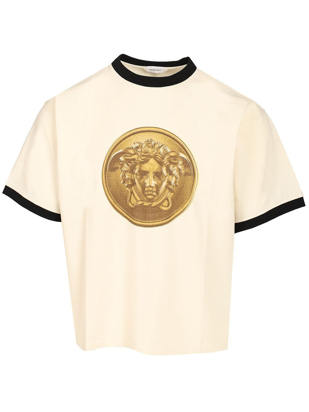 Versace Men Cotton Jersey T-Shirt With Print VERSACE