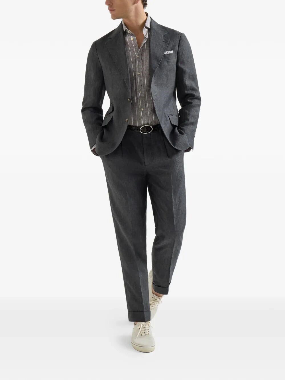 Brunello Cucinelli Men Linen Shirt BRUNELLO CUCINELLI