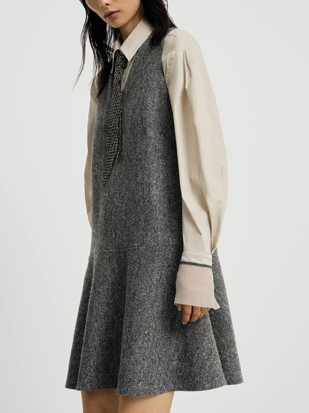 Brunello Cucinelli Women Virgin Wool Donegal Mini Dress BRUNELLO CUCINELLI