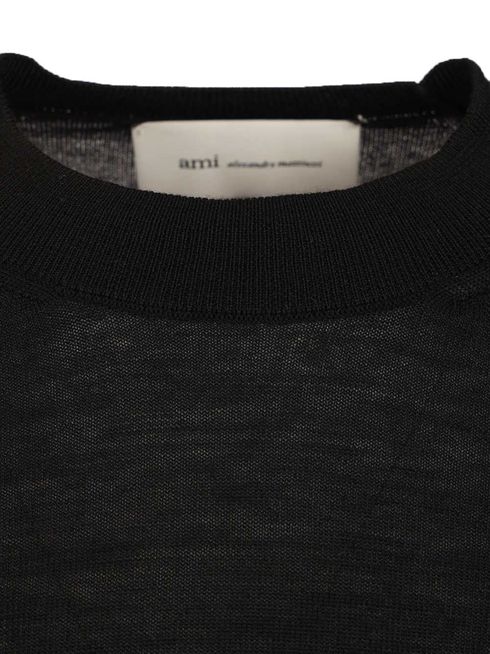 Ami Women Quota -Crewneck Sweater With Contrasted Ami De Coeur AMI PARIS