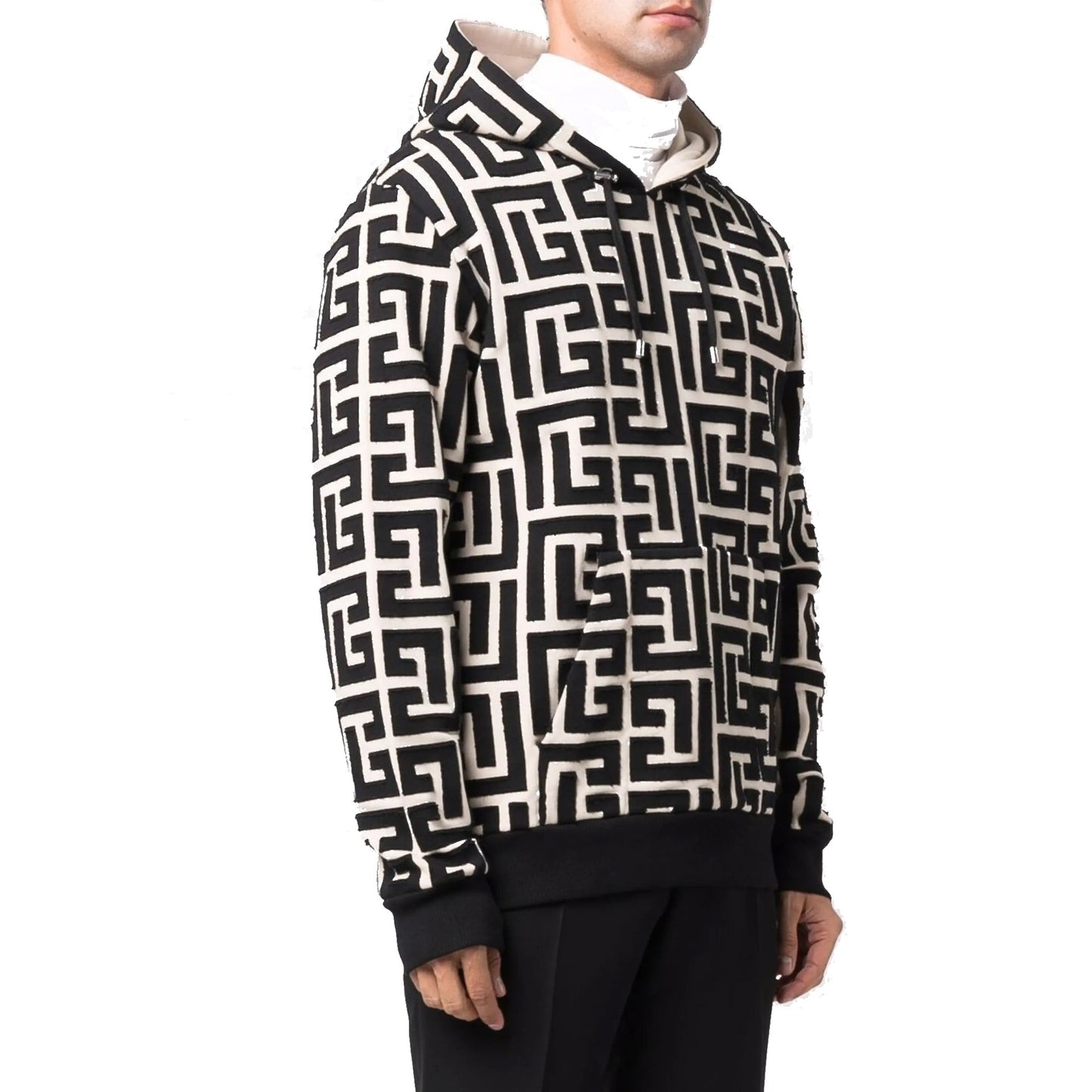 Balmain Monogrammed Hooded Sweatshirt Men BALMAIN