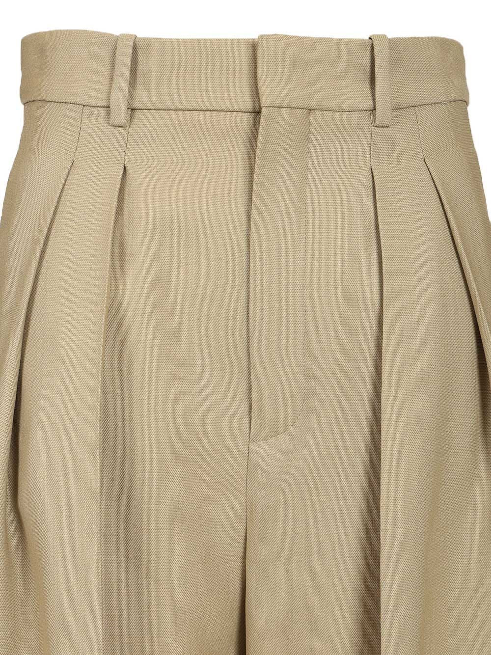 Saint Laurent Women Wool And Silk Canvas Trousers SAINT LAURENT