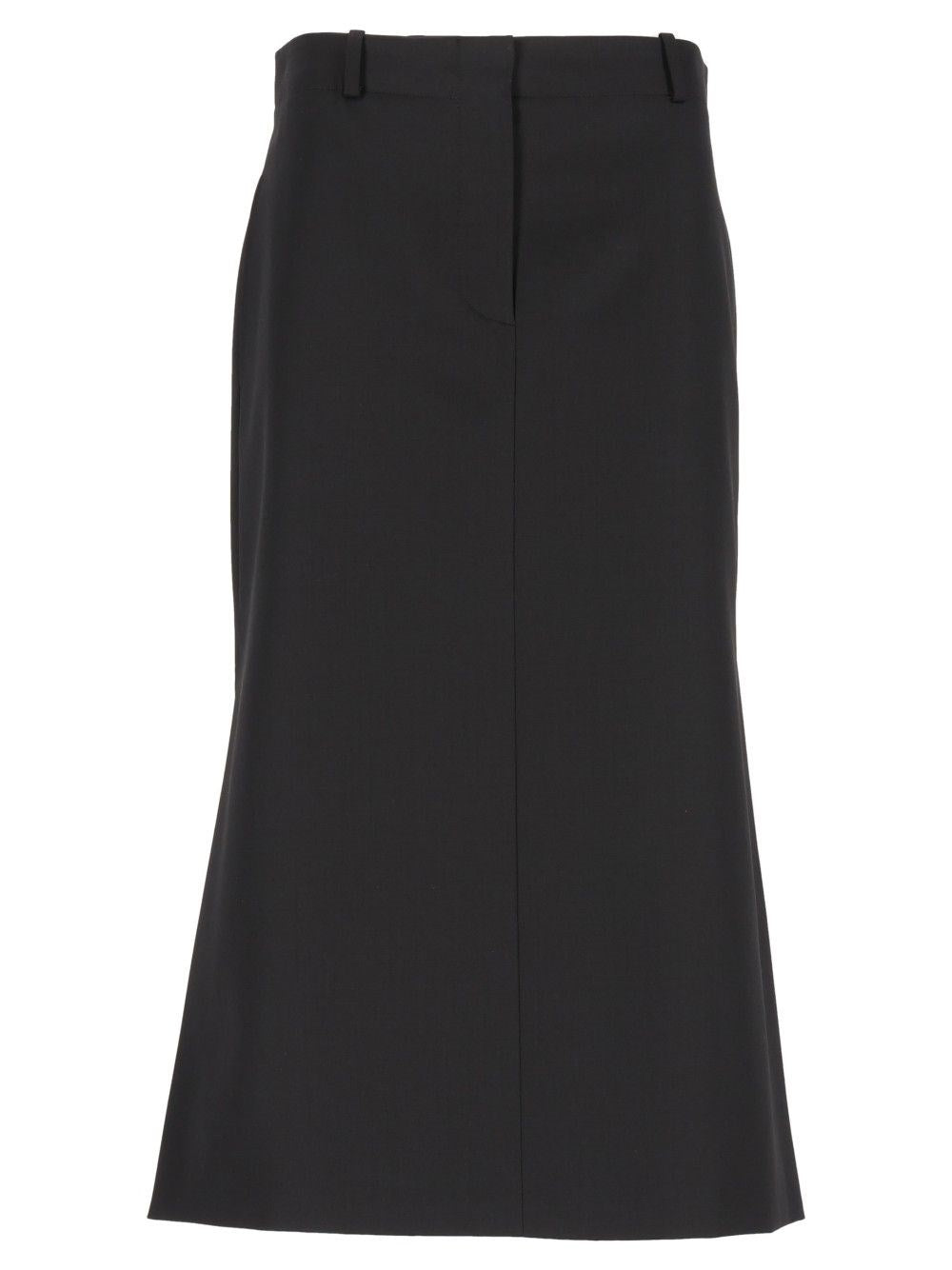 Fendi Women Black Grain De Poudre Skirt FENDI