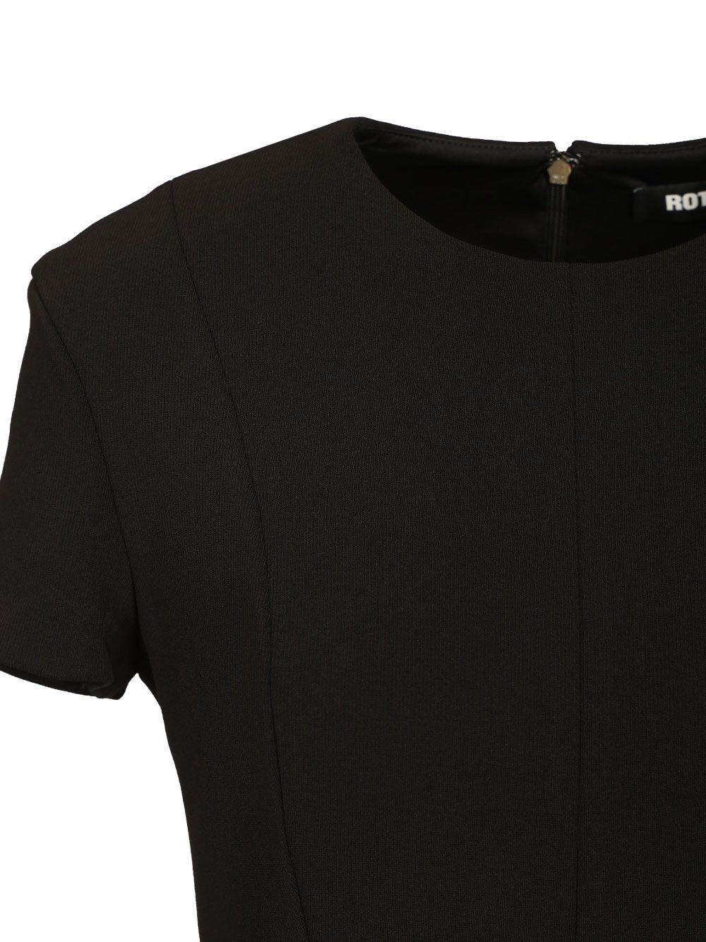 Rotate Women Long Black Dress With Short Sleeves And Drape ROTATE