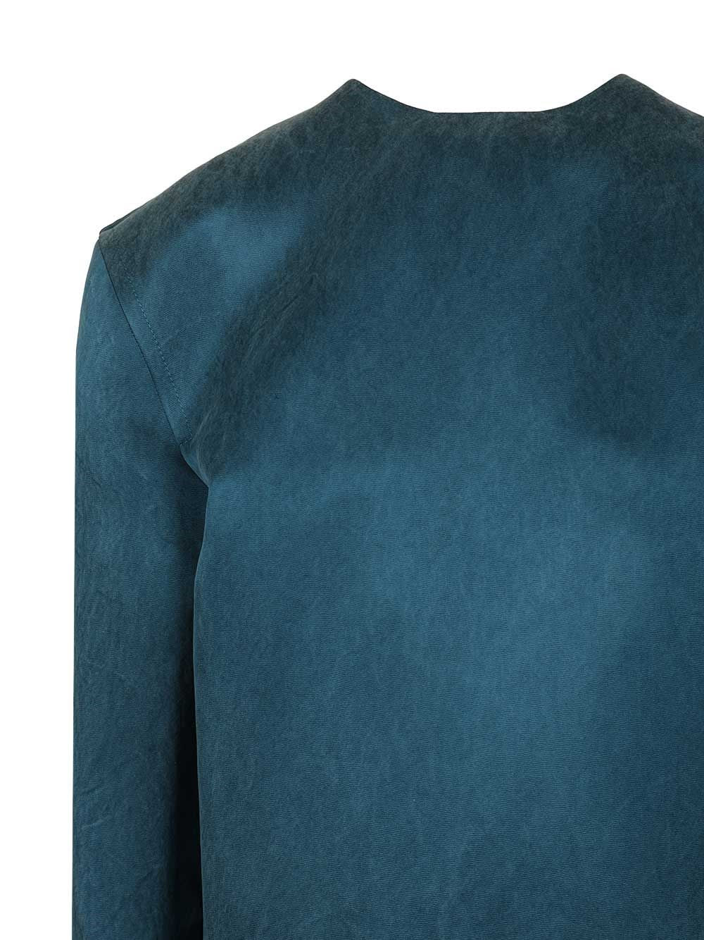 Saint Laurent Women Stonewashed Silk Satin Boxy Dress SAINT LAURENT
