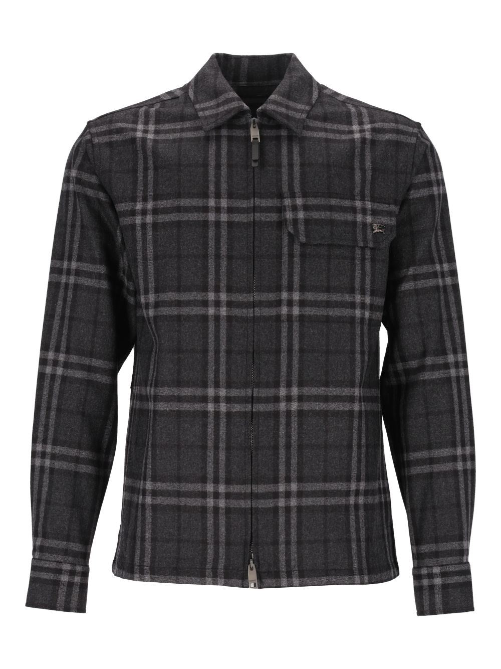Burberry Men Check Wool And Cashmere Overshirt BURBERRY