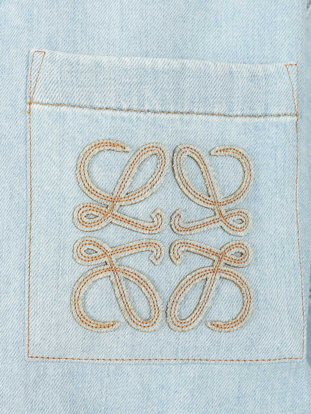 Loewe Paula's Ibiza Women Short-Sleeved Denim Shirt LOEWE