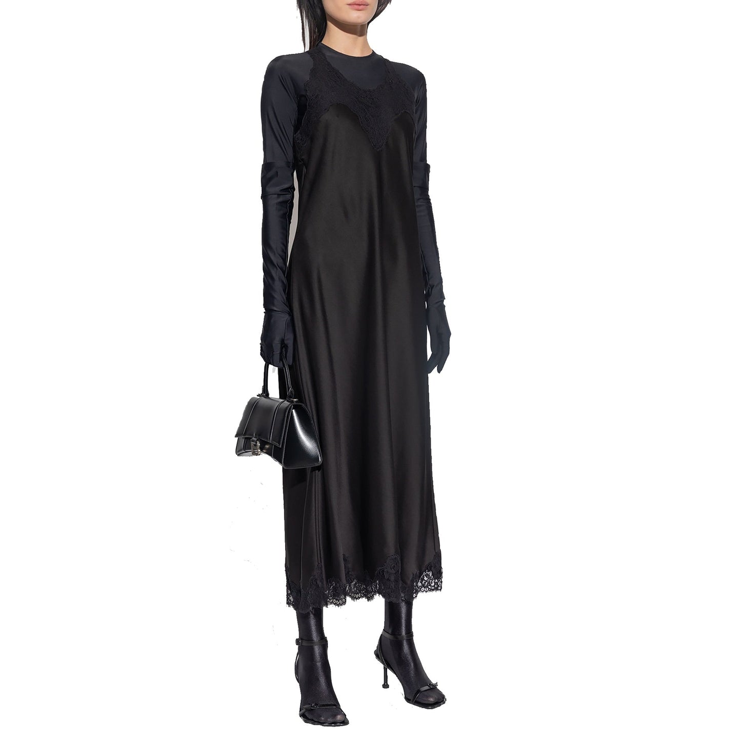 Balenciaga Satin Strappy Midi Dress Women BALENCIAGA