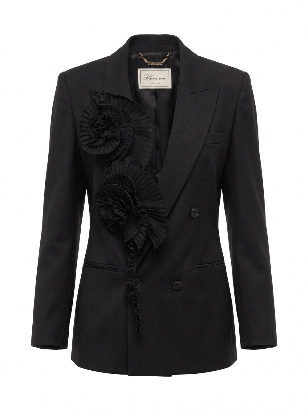 Blumarine Women Tailored Jacket With 3D Pleated Roses BLUMARINE