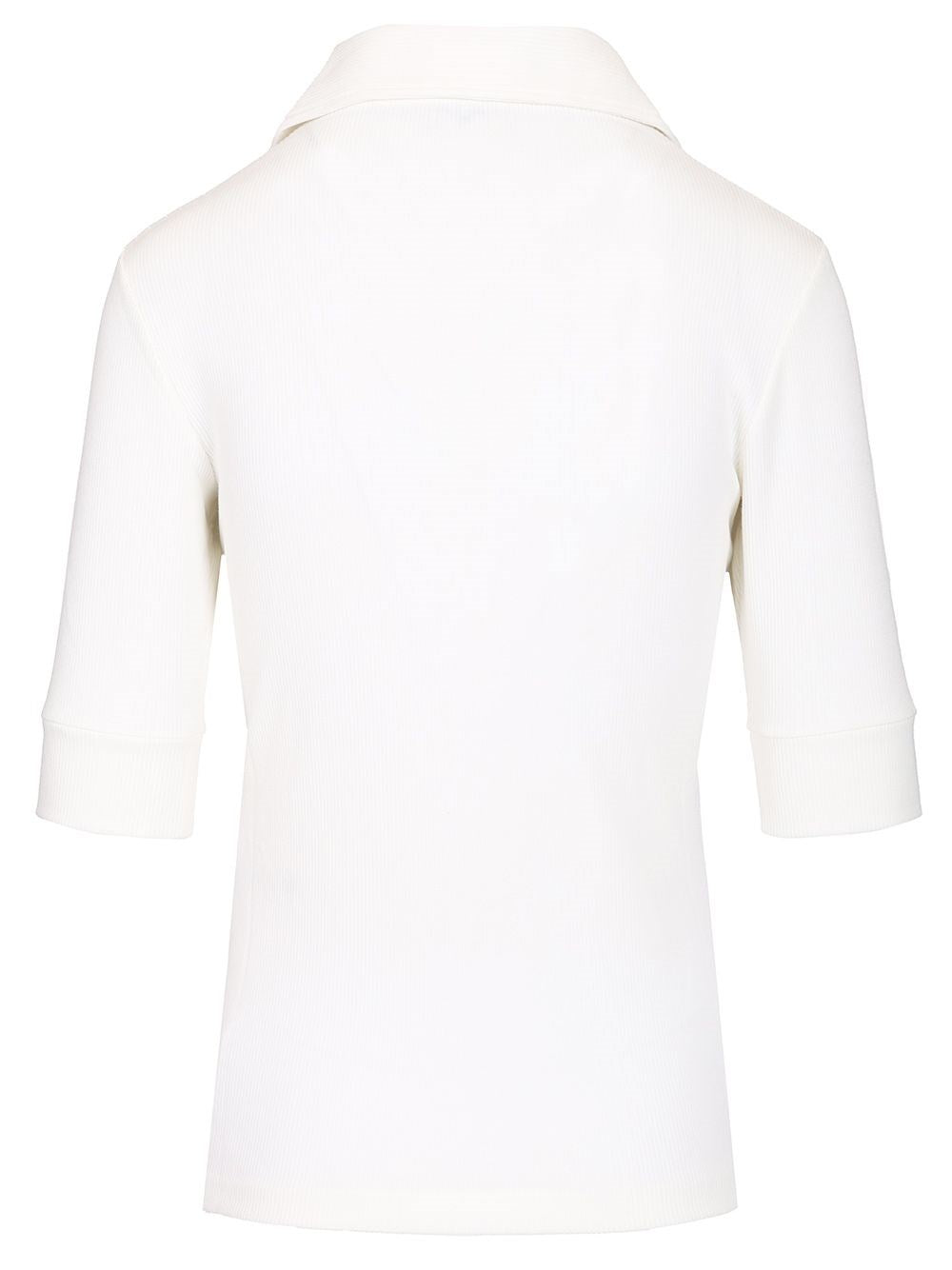Celine Women Ribbed Silk And Cotton Polo Shirt CELINE